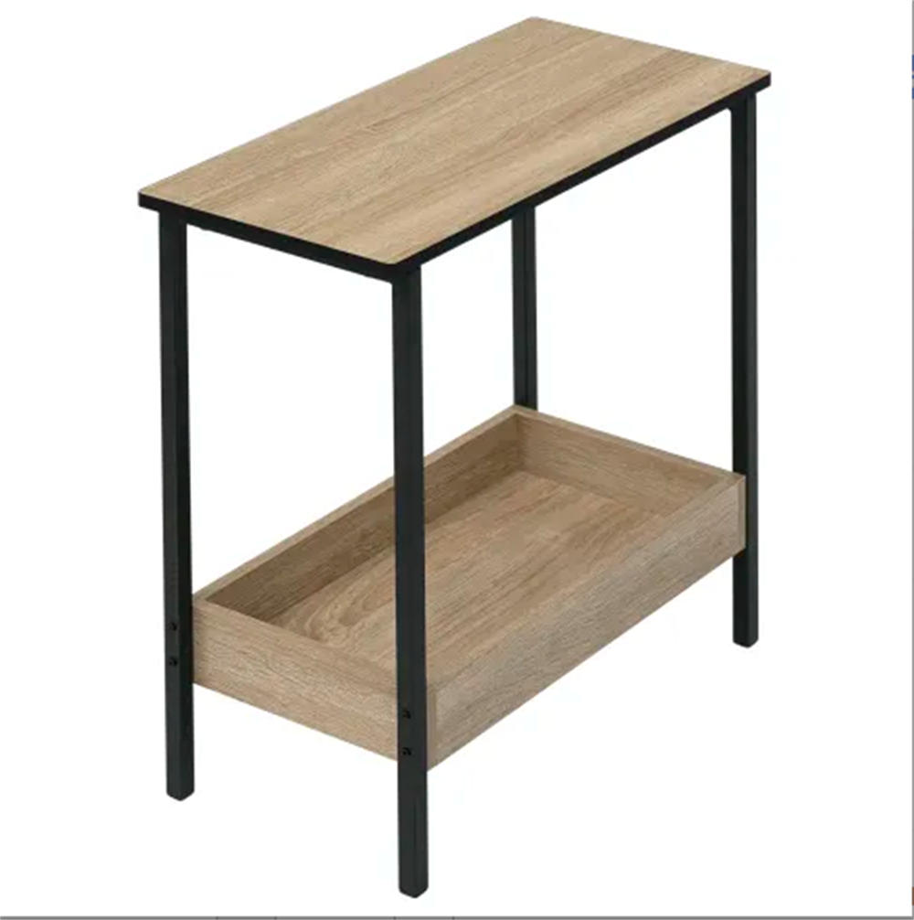 XXXLutz Beistelltisch Schwarz, Eiche 25x55x50 cm