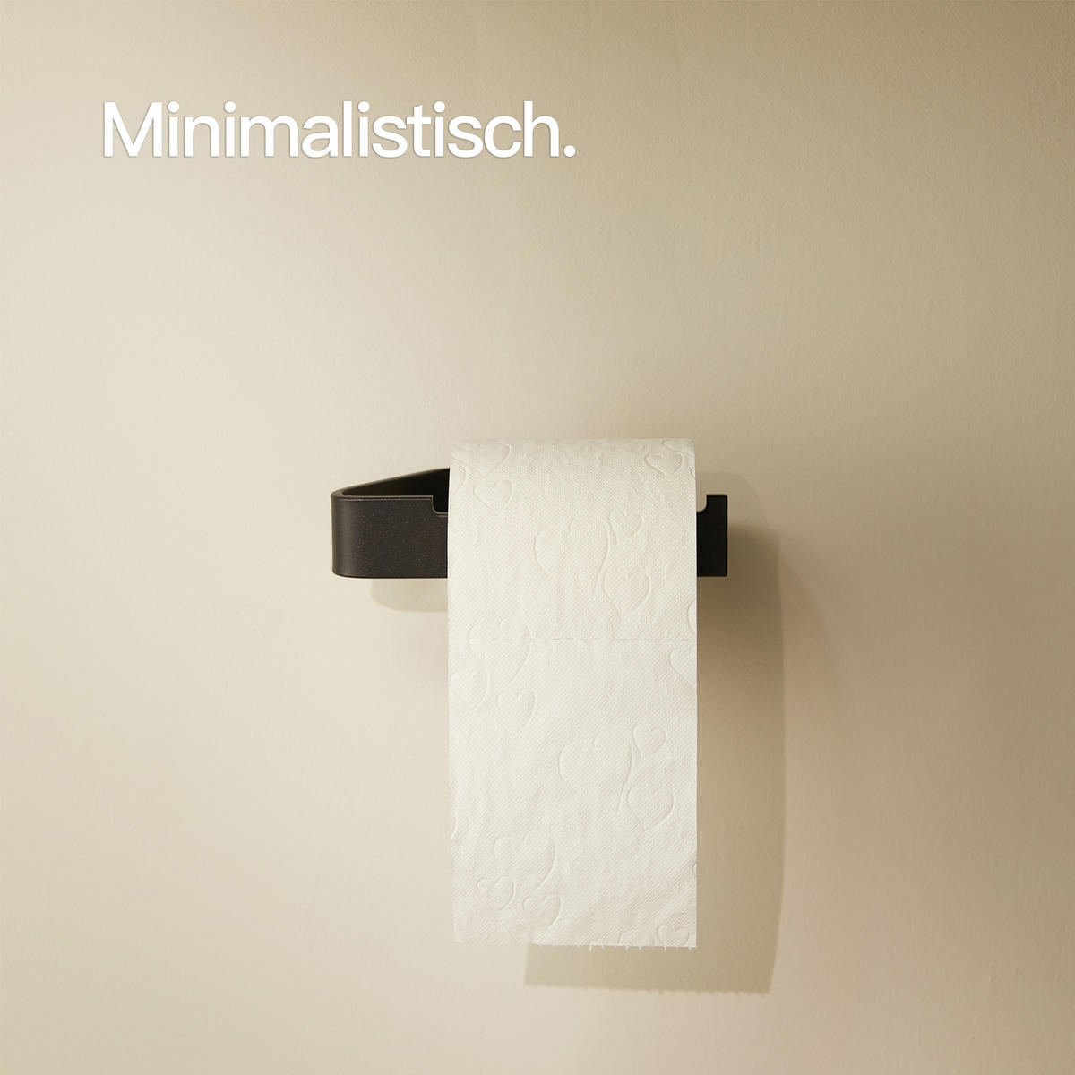 TOILETTENPAPIERHALTER OHNE BOHREN ohne Ablage Schwarz - Schwarz, Metall (17/4/8cm) - Designfabrik Hamburg
