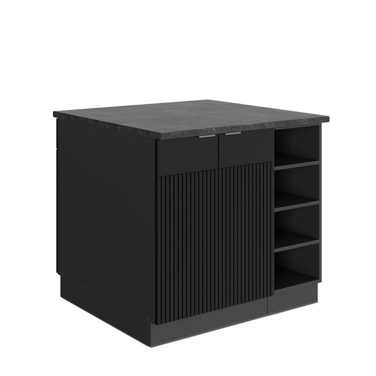 INSULA DE BUCĂTĂRIE Fame-Line dungi negre 90 cm fara blat - antracit/negru, compozit lemnos (90/82/81.6cm) - Vicco