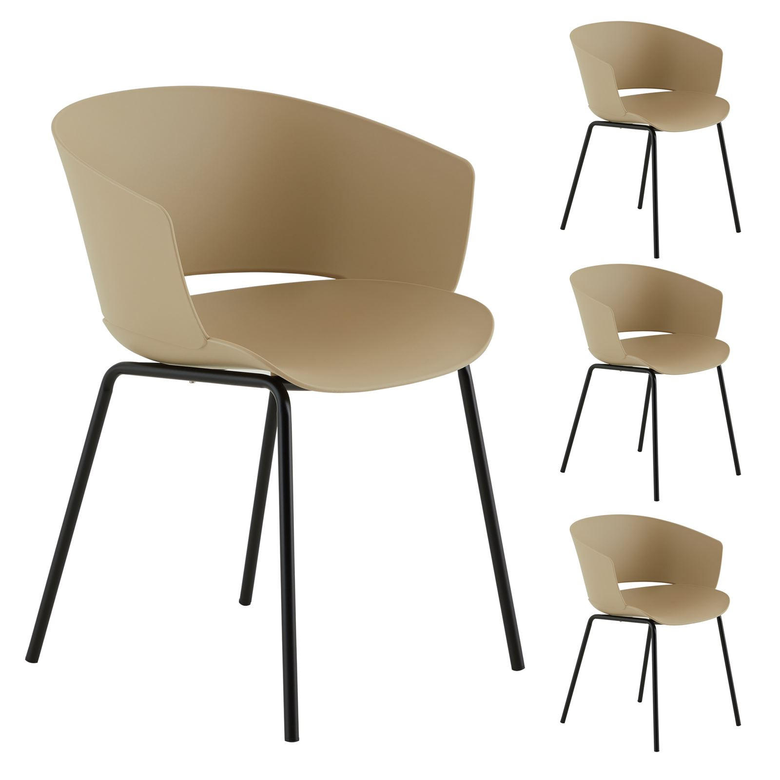 GARTENSTÜHLE NIVEL 4ER-SET - Beige, Textil (60/80/56cm) - IDIMEX
