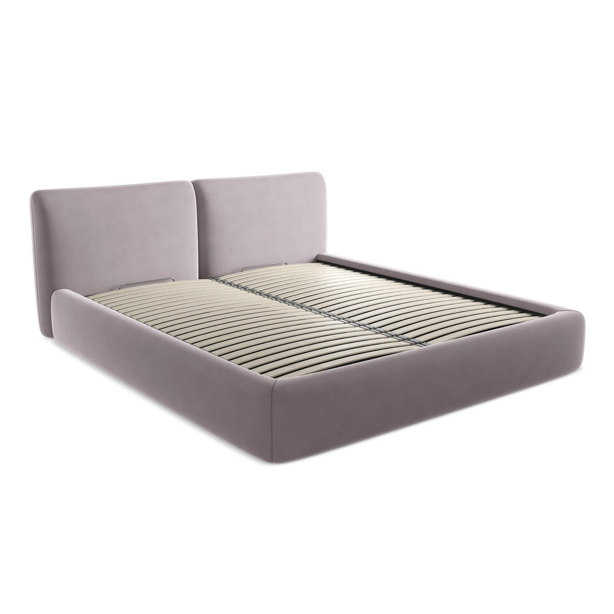 POLSTERBETT mit Bettkasten und Lattenrost 200x228 Violett - Lila/Flieder, Kunststoff/Textil (180/200cm) - LaMiaSofa