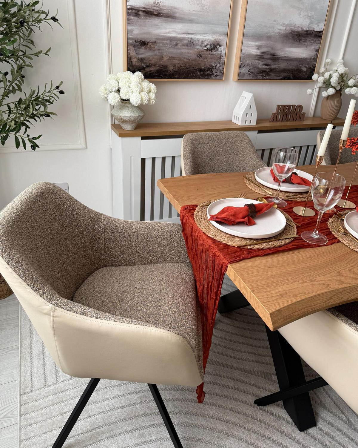 JÍDELNÍ ŽIDLE sada 2 ks Taupe Lithia - černá/šedohnědá, textil (58/86/63cm) - Beliani
