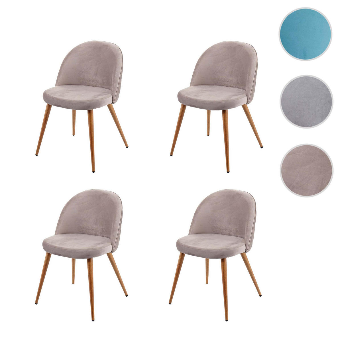 ESSZIMMERSTUHL Grau, Braun 4er-Set - Braun/Grau, Textil (48/77/46cm) - MCW