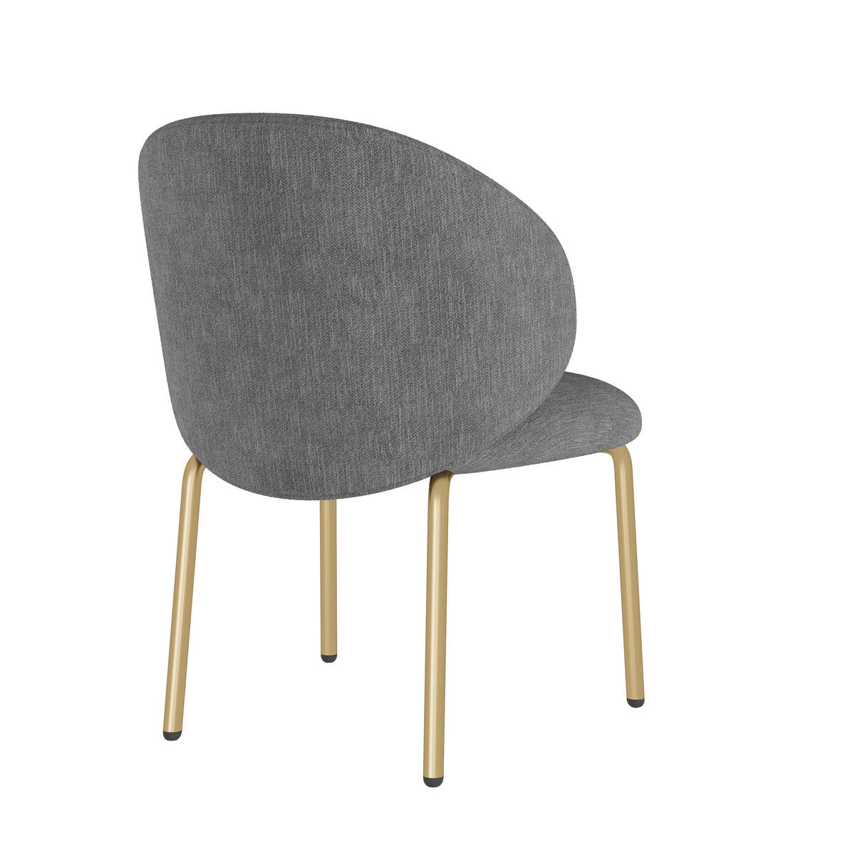 STUHLSET, 4 Stühle, Chenille, Goldbeine, Grau - Grau, Textil (47.5/74/56cm) - FLIEKS