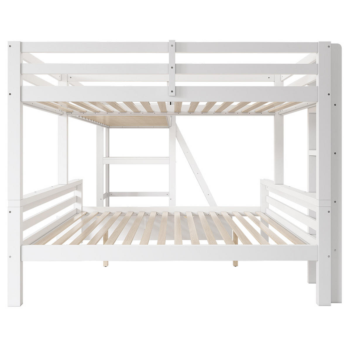 HOCHBETT 140x200cm & 90x200cm mit Schreibtisch und Regal in weiß - Weiß, Holz (90/200cm) - KOMHTOM