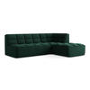 ECKSOFA Beidseitig Samt Stoff Grün - Dunkelgrün/Schwarz, Kunststoff/Textil (258/178cm) - Makamii