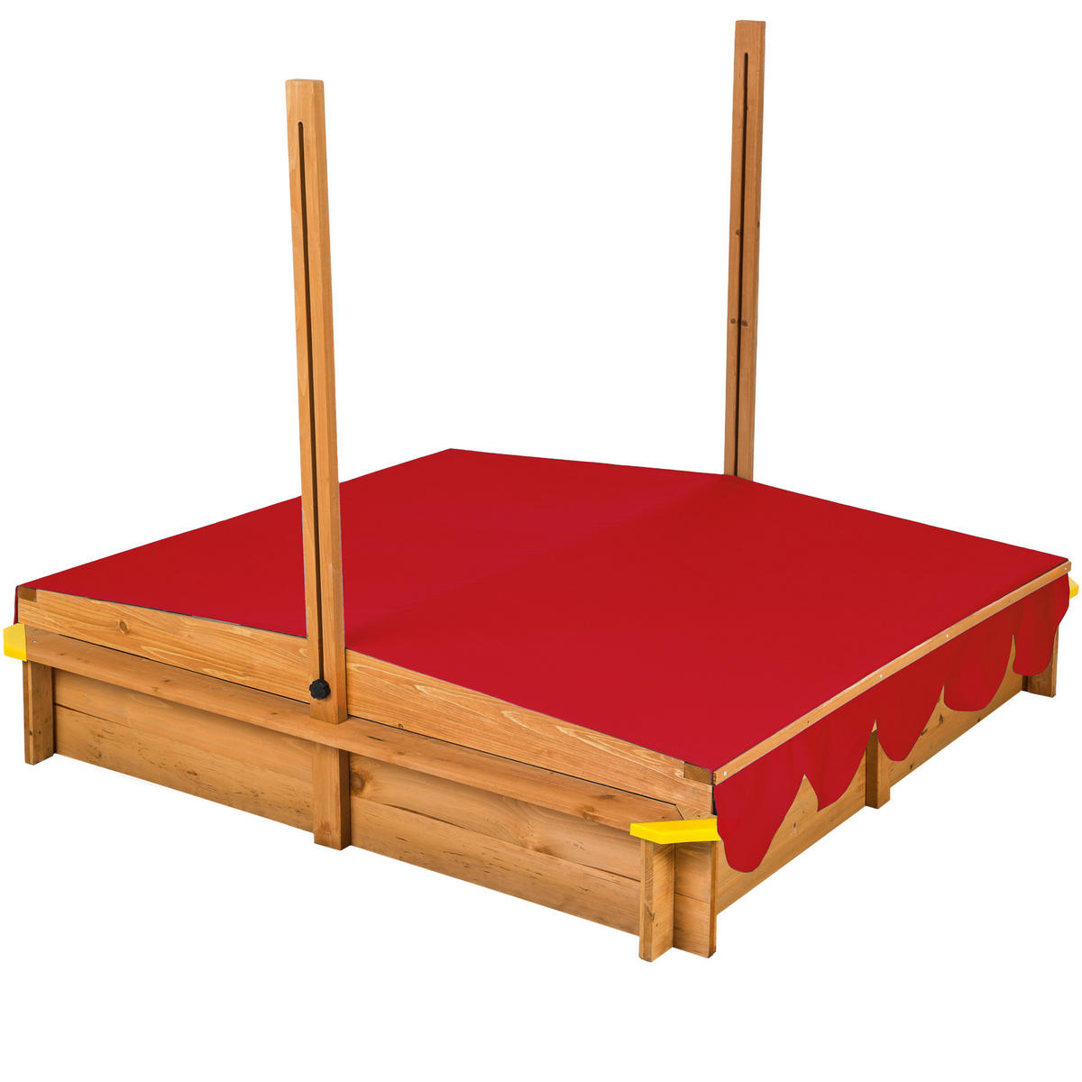 SANDKASTEN Emilia,120 x 120 x 120 cm,rot - Rot, Holz (120/120/120cm) - tectake