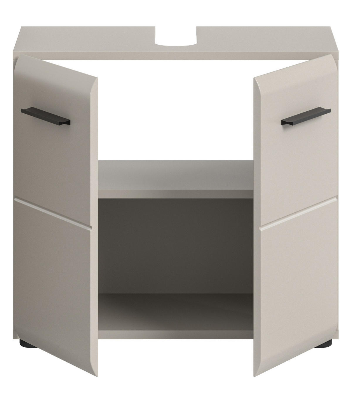 WASCHBECKENUNTERSCHRANK Kaschmir 60 cm, Badezimmer Unterschrank 2-türig - Kaschmir/Schwarz, Holzwerkstoff/Kunststoff (60/54/30cm) - Inn.Furn