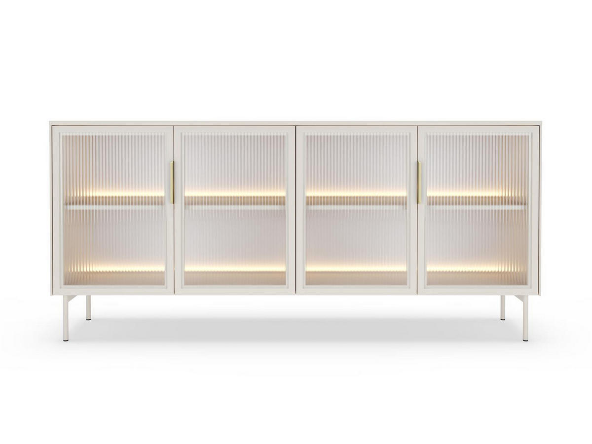 KOMMODE auf hohen Beinen Kaschmir MARBELA - Braun, Holzwerkstoff (181.3/83/39cm) - Compleo24