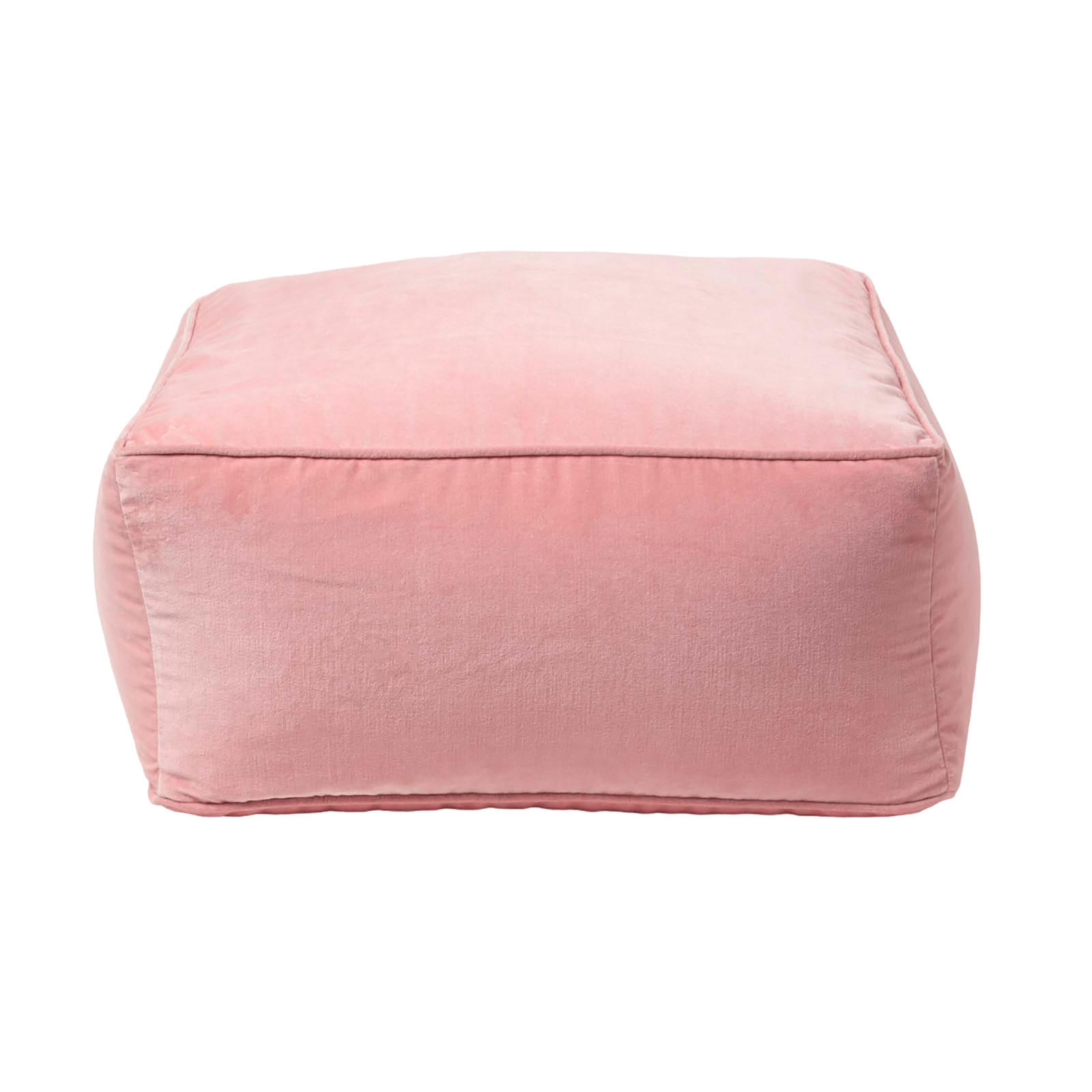 SITZPOUF rosa mit Samt-Bezug, 60/60/27 cm - Rosa, Textil (60/27/60cm) - Homescapes