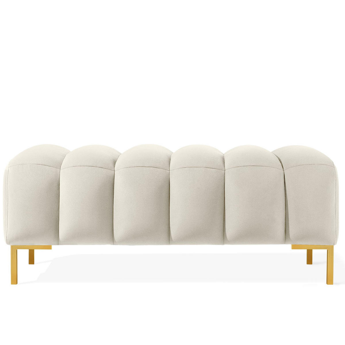 SITZHOCKER Polsterhocker PECCO, Veloursstoff - Goldfarben/Creme, Holz/Textil (120/50/50cm) - KONSIMO®