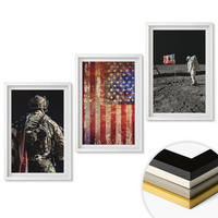 WANDBILDER 3er-Set - 40x60 cm Weißer Rahmen - Amerikanische Symbole, USA-Flagge - Weiß, Kunststoff (40/60cm) - ArtPrintCave