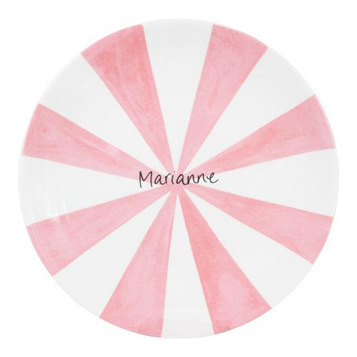KUCHENTELLER Rosa Streifen in Rosa - 18cm - Multicolor, Keramik (18/18/2cm) - Blond Amsterdam