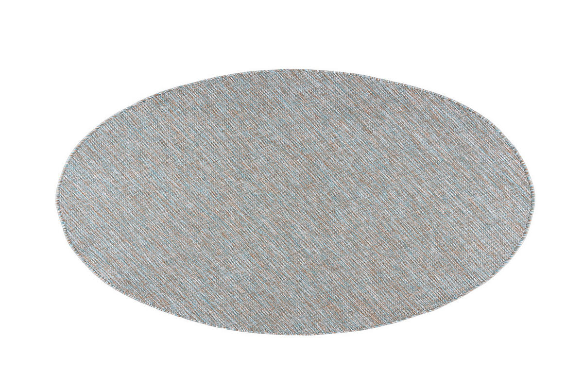 TEPPICH Braun In-Outdoor Einfarbig - Rund, Kurzflor, Modern - Blau Grau - 150 x 150 cm - Blaugrau, Textil (150/150cm) - Mazovia