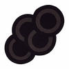 TISCHSET rund im 4er-Set 40 cm, schwarz-grau aus Baumwolle - Schwarz, Textil (40/40cm) - Homescapes