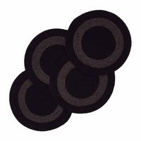 TISCHSET rund im 4er-Set 40 cm, schwarz-grau aus Baumwolle - Schwarz, Textil (40/40cm) - Homescapes
