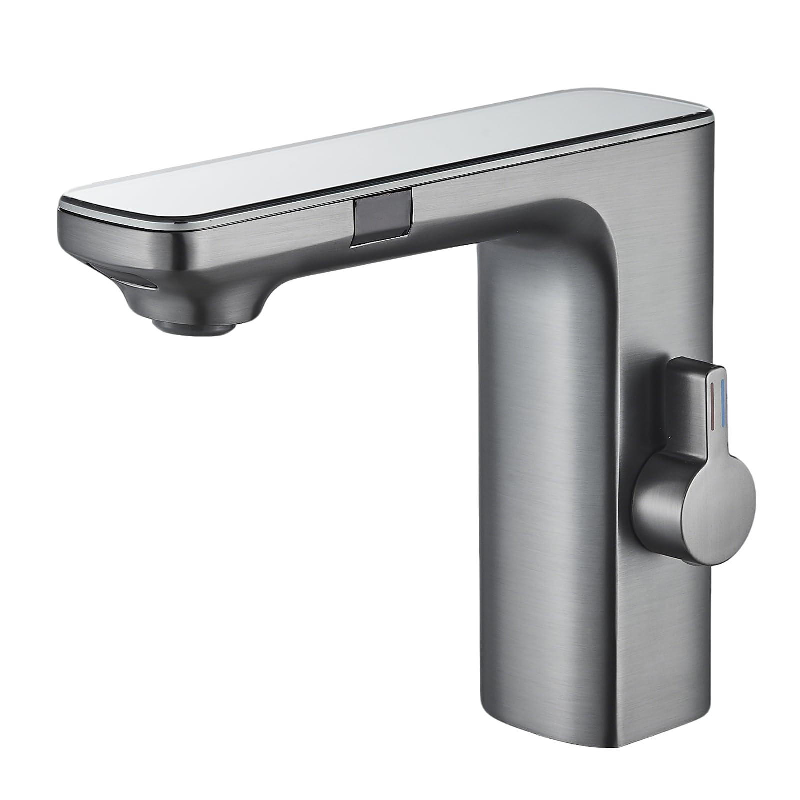 WASCHTISCHARMATUR Touchsensor LED Temperaturanzeige Dunkelgrau - Dunkelgrau, Metall (18/15.5/4.5cm) - Kaket