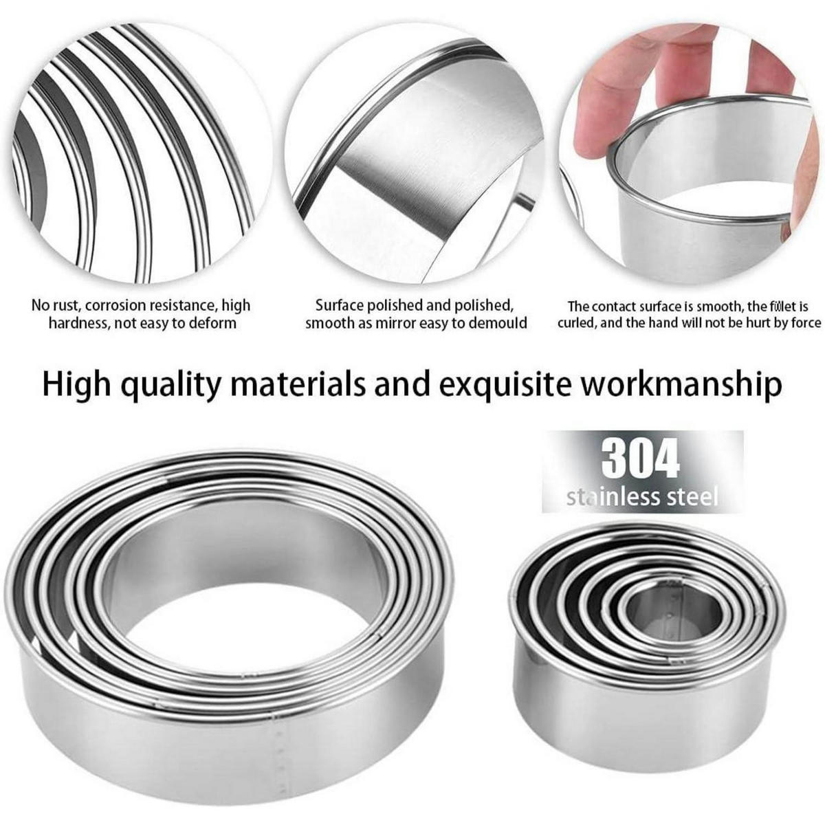 AUSSTECHFORM Set Rund 12-teilig Edelstahl - Silberfarben, Metall (9/3.4/9cm)