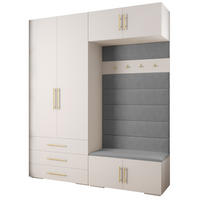 GARDEROBEN-SET 236,7/200/47 - Goldfarben/Weiß, Holz/Kunststoff (200/236.7/47cm) - Abiks Möbel