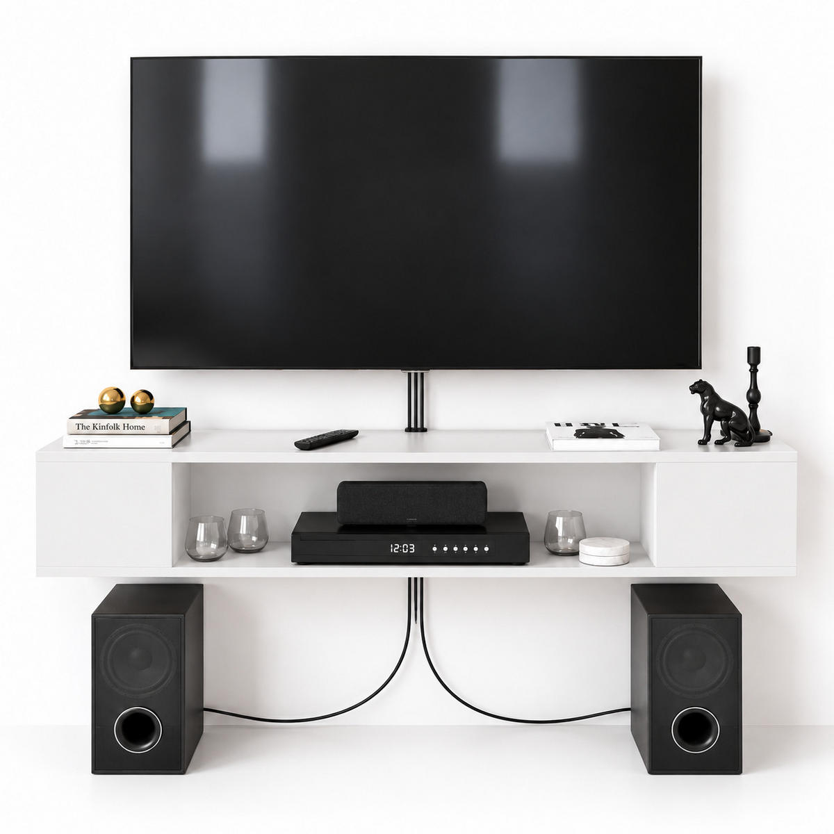TV-ELEMENT Peti Weiß - Weiß, Holzwerkstoff (135/23/35.2cm) - Decorotika