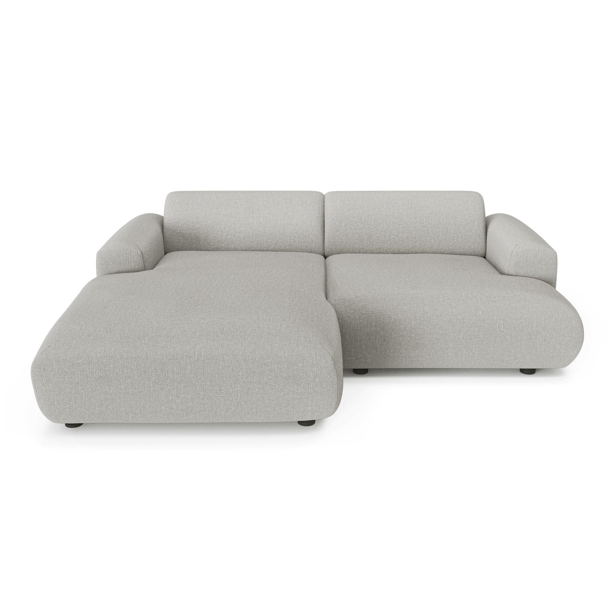 ECKSOFA (links) MYRA Köpergewebe Hellgrau 266cm - Hellgrau/Grau, Textil (165/266cm) - Sia Home