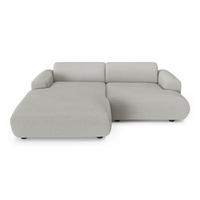 ECKSOFA (links) MYRA Köpergewebe Hellgrau 266cm - Hellgrau/Grau, Textil (165/266cm) - Sia Home
