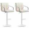 BARHOCKER 2er Set Lederlook Creme - Creme/Weiß, Textil/Metall (54/91/46cm) - CLP