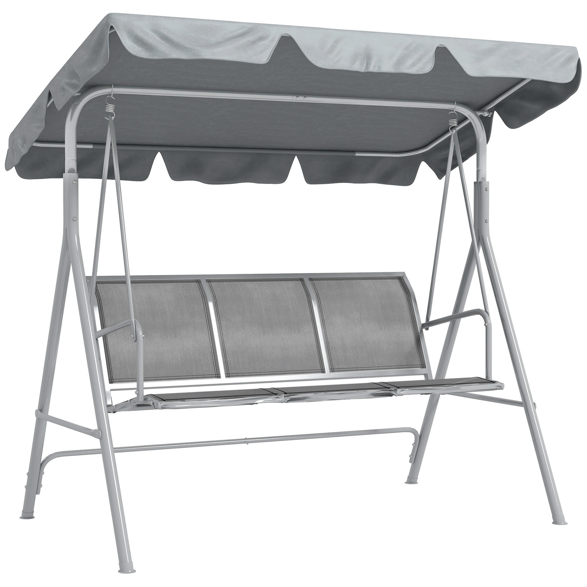 HOLLYWOODSCHAUKEL 3 Sitzer 170x110x153 cm - Grau, Metall (170/153/110cm) - LEBENLANG