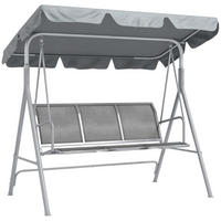 HOLLYWOODSCHAUKEL 3 Sitzer 170x110x153 cm - Grau, Metall (170/153/110cm) - LEBENLANG