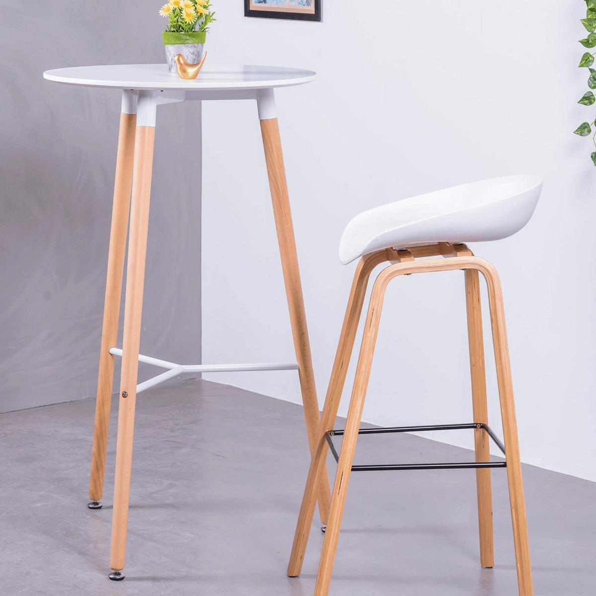 HOCHTISCH STIL Rund Weiß 60/60/105 cm - Weiß, Holz (60/105/60cm) - Nest Dream