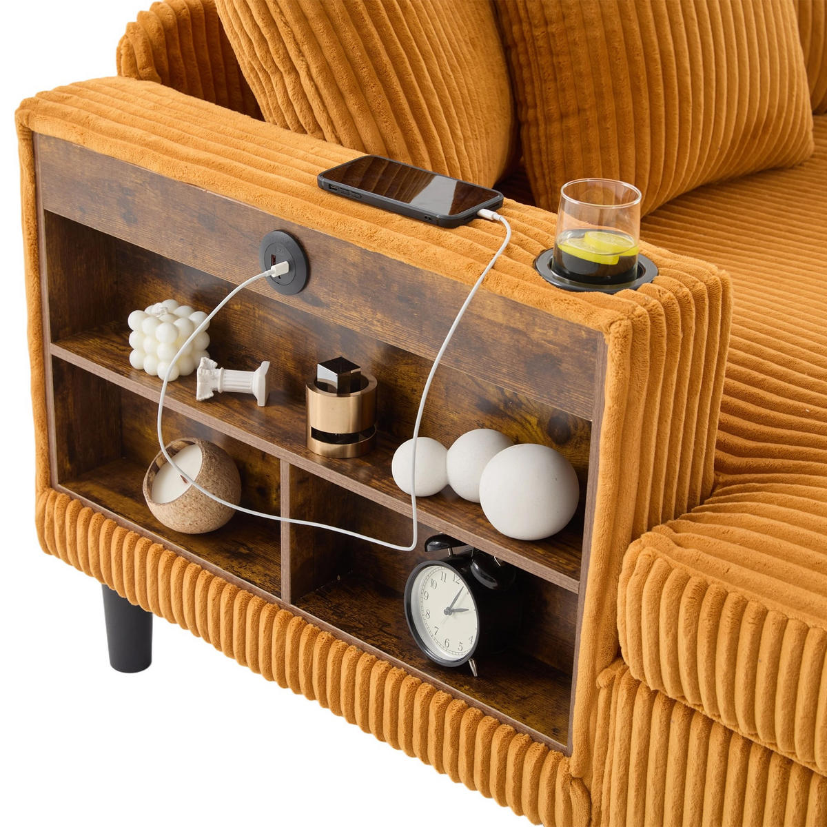 RELAXLIEGE XXL Polsterliege,Relaxsessel,Cord,Gelb - Gelb, Textil (129/70/170cm) - LVHOM
