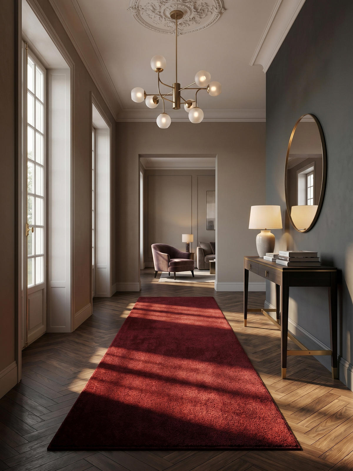 TEPPICH Kurzflor MAIN in Rot, einfarbig, 80 x 250 cm - Rot, Textil (80/250cm) - KADIMA DESIGN