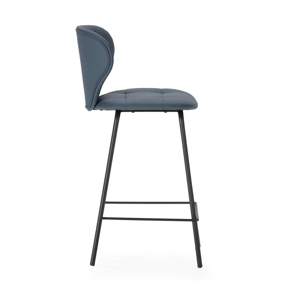 SADA 2 stoliček s černými kovovými nohami, výška 67 cm - MAURA - tmavě šedá, plast (52/67/45cm) - Calicosy