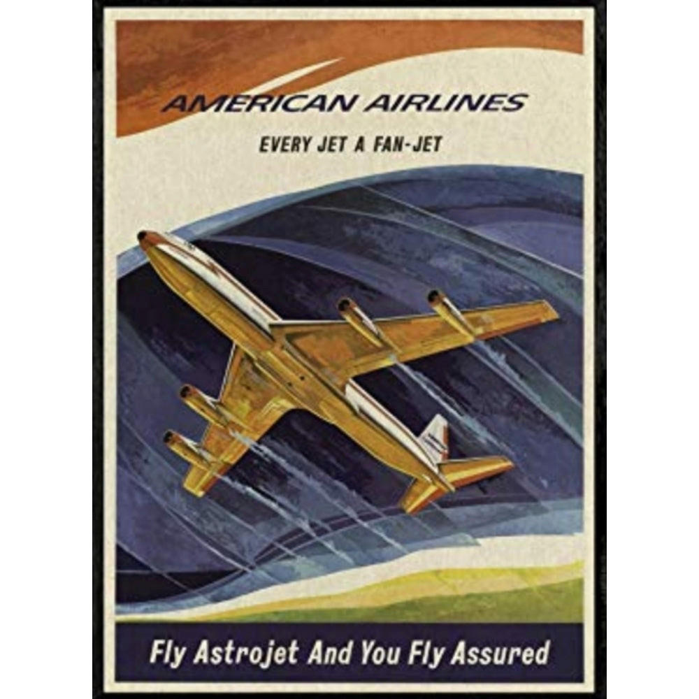 POSTER Amerika American Airlines A4 Rahmenlos - Klar, Papier (29.7/5/21cm) - Nacnic