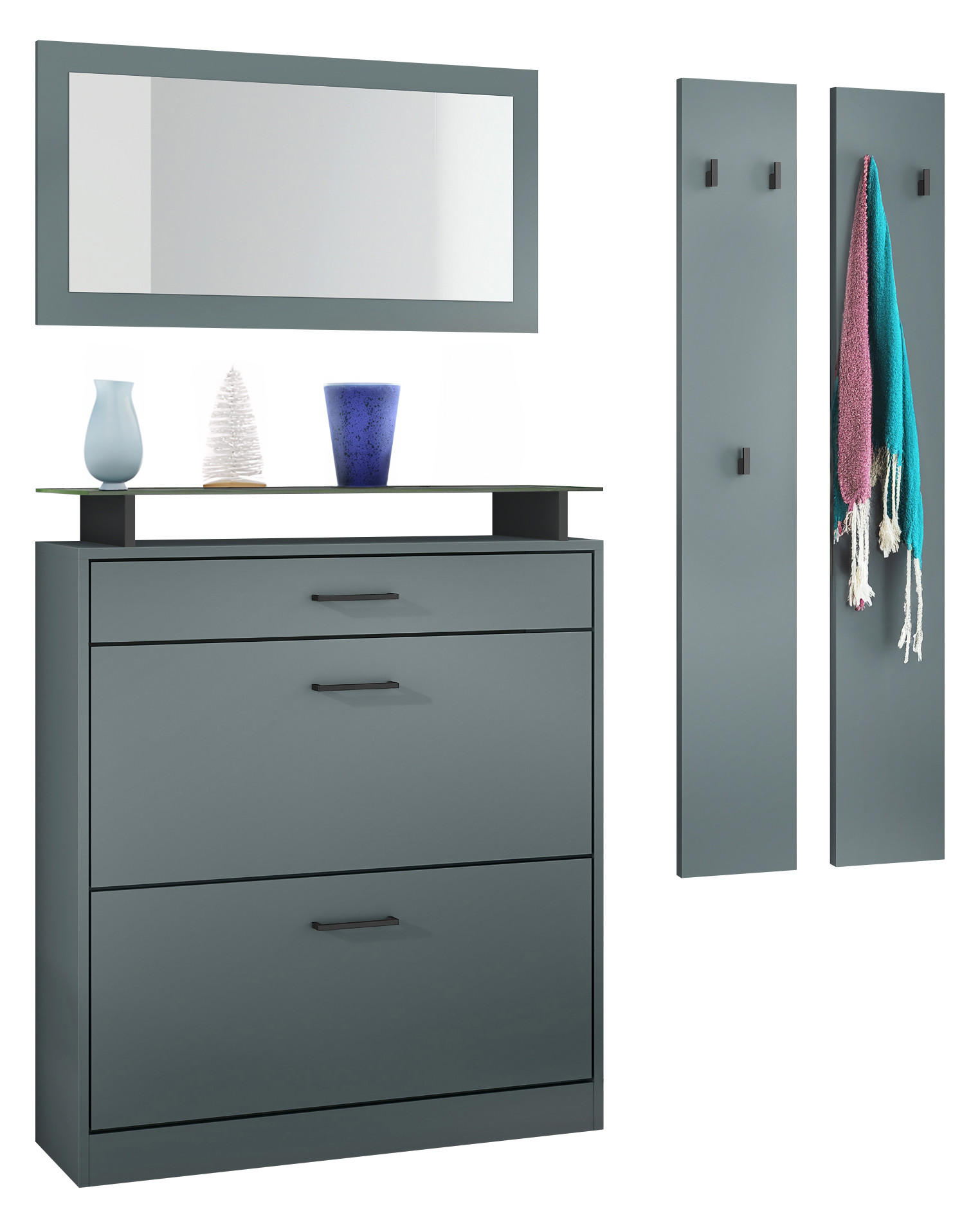 GARDEROBE Enigma Fjord - Dunkelgrün, Holzwerkstoff (160/180/23cm) - Vladon