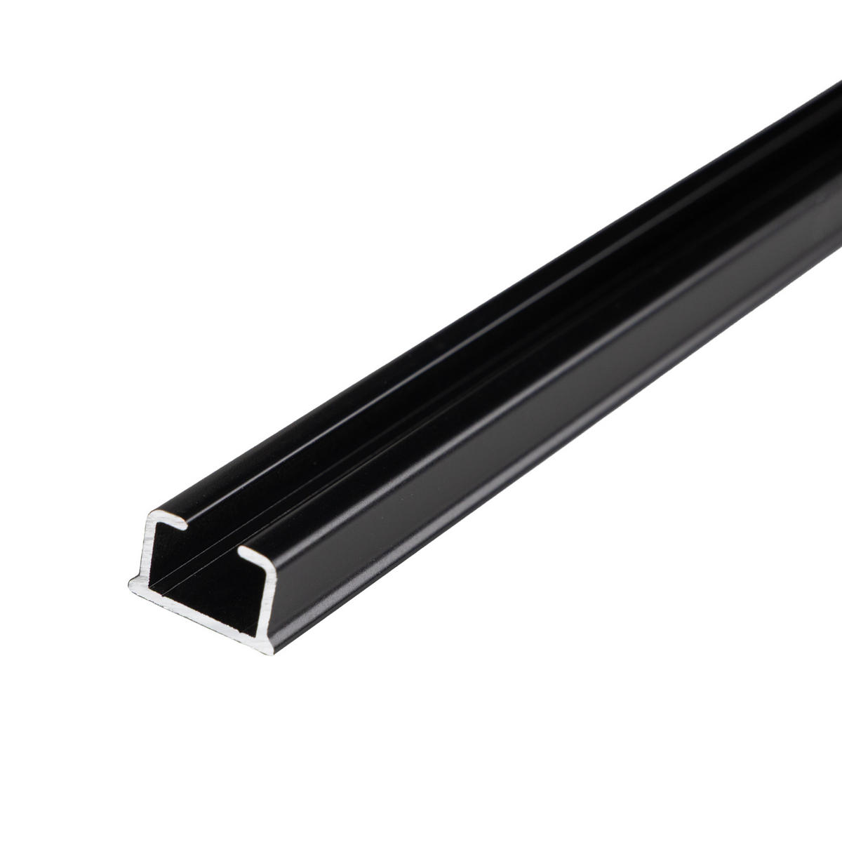 GARDINENSCHIENE RS, 1 läufig, 400 cm, schwarz - Schwarz, Metall (1.9/1.1/400cm) - SN Deco