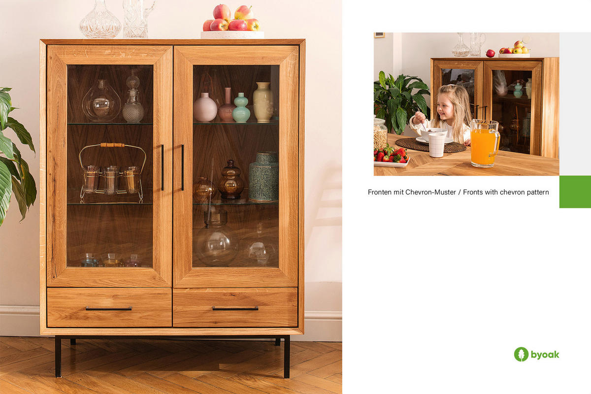 SIDEBOARD LEON Wildeiche - Wildeiche, Holz (97/125/45cm) - byoak