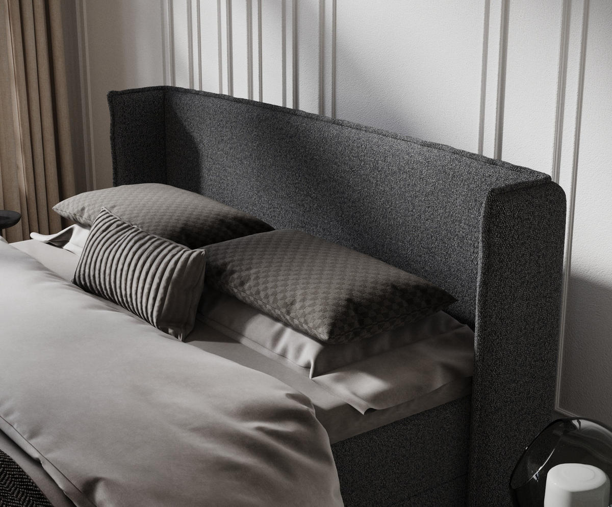 BOXBETT Passion Schwarz 180/200 cm - Schwarz, Kunststoff/Textil (180/200cm) - Maison de Reve