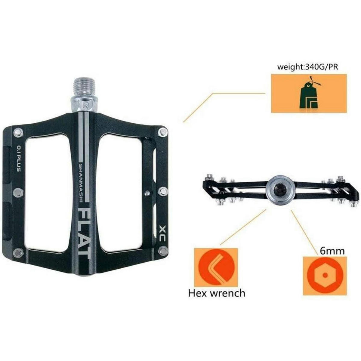 FAHRRADPEDALE Aluminium Anti-Rutsch Grün - Grün, Metall (9.8/1.5/10cm)