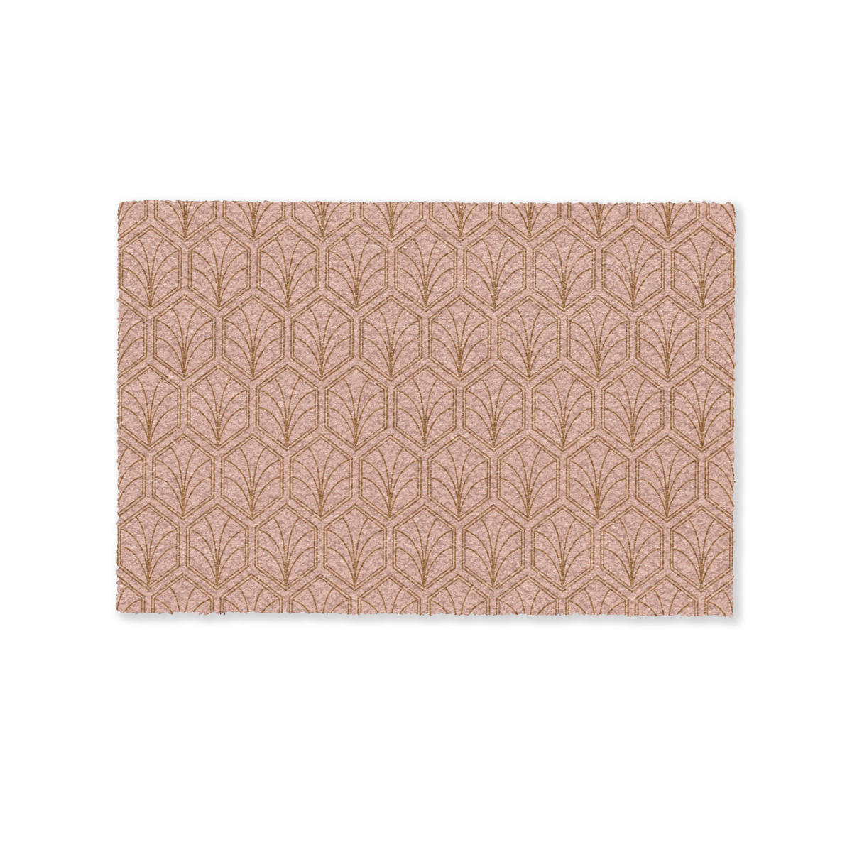 FUSSMATTE Lachsrosa - Muster - Geometrisch 90x60 cm - Altrosa, Kunststoff (90/0.4cm) - MuchoWow