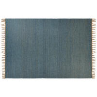 KURZFLOR-TEPPICH Lunia 230/160 cm - Blau, Naturmaterialien (160/230cm) - Beliani