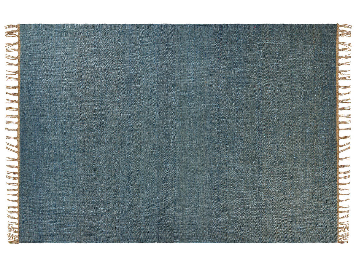 KURZFLOR-TEPPICH Lunia 230/160 cm - Blau, Naturmaterialien (160/230cm) - Beliani