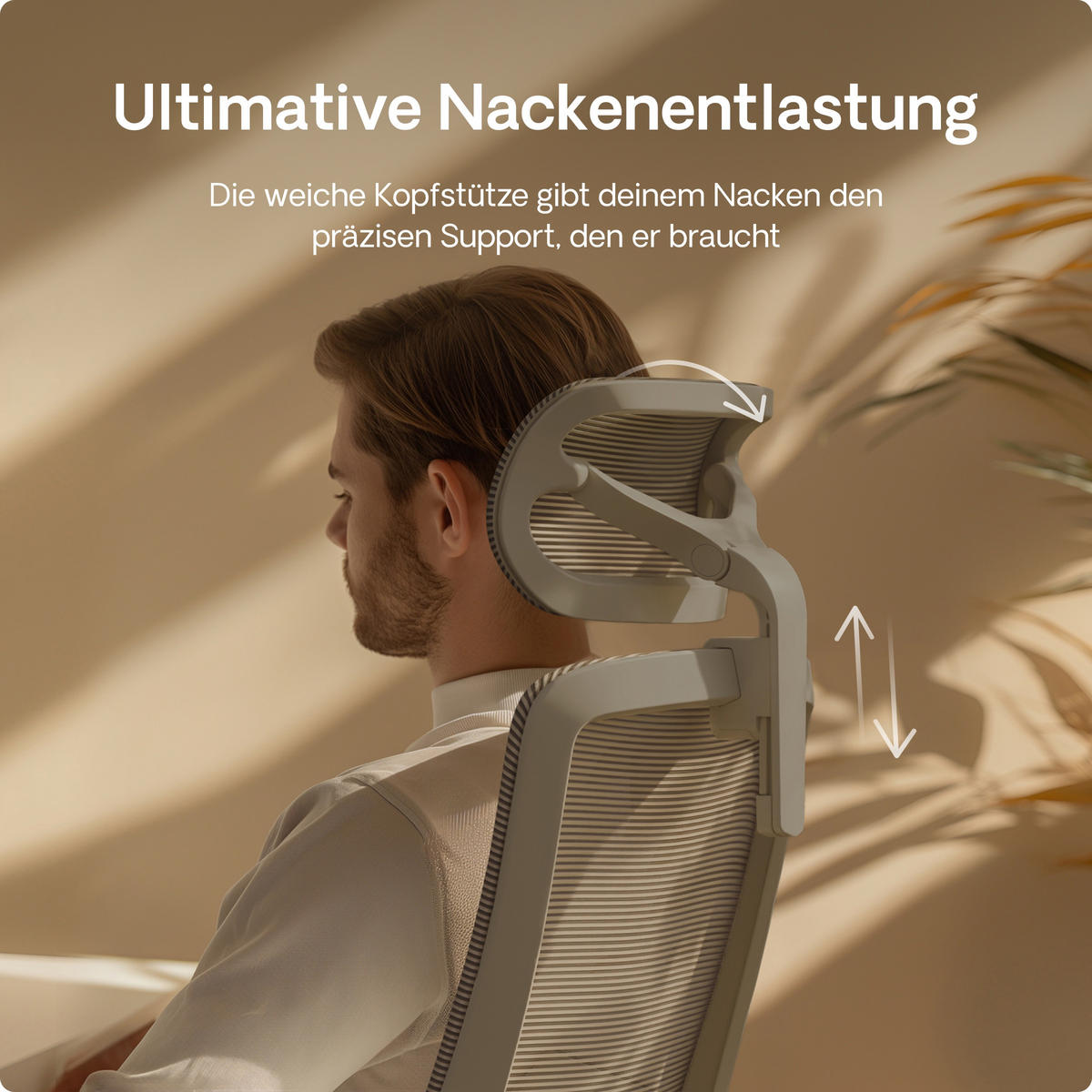 BÜROSTUHL Verstellbarer Ergonomischer SitOne Grau 4-Dimensional Armlehne, Integrierte 4-Wege-Lendenwirbelstütze - Grau, Kunststoff (60/125/68cm) - Desktronic