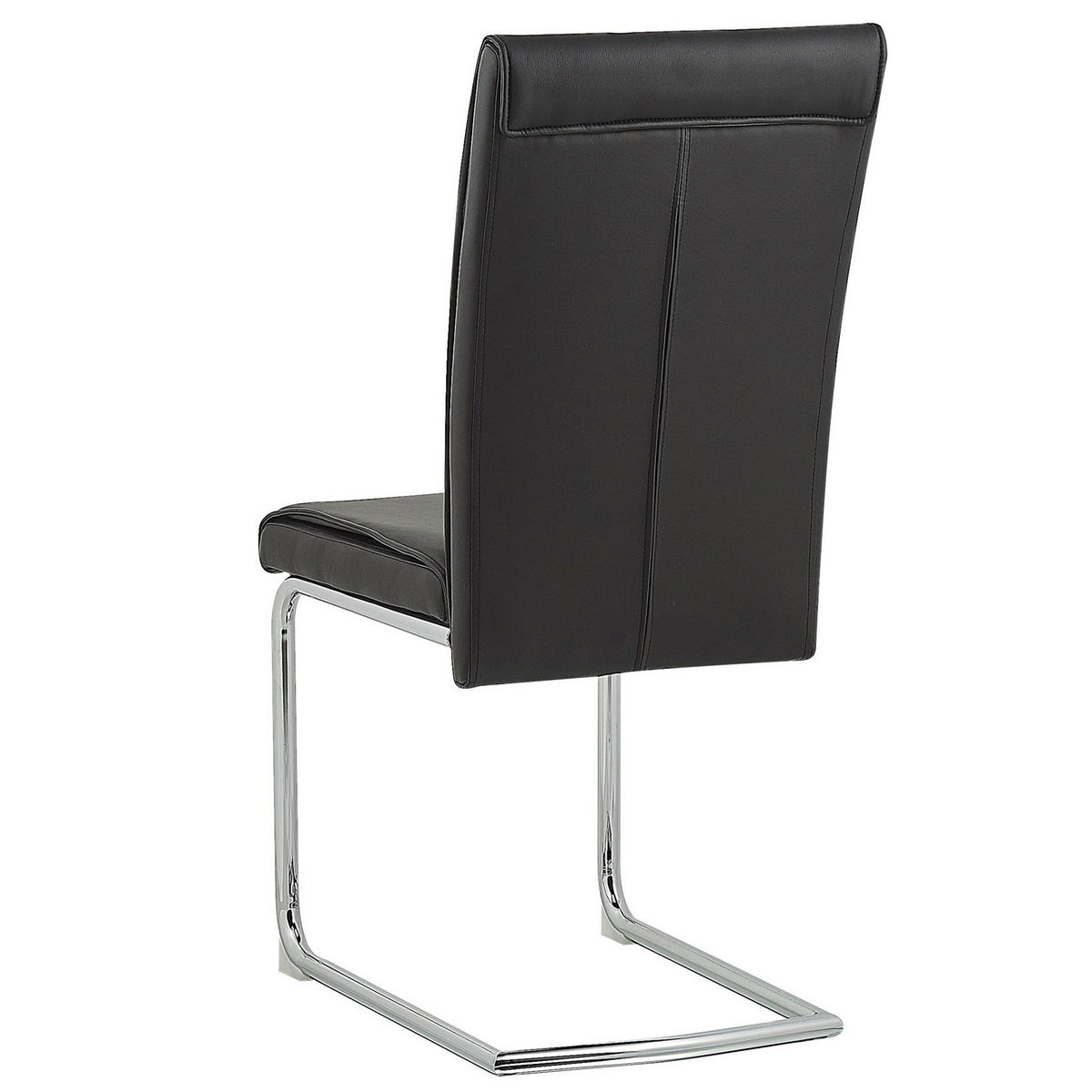 ESSZIMMERSTUHL 2er-Set Kunstleder Schwarz Rovard - Schwarz, Textil/Metall (42/101/52cm) - Beliani