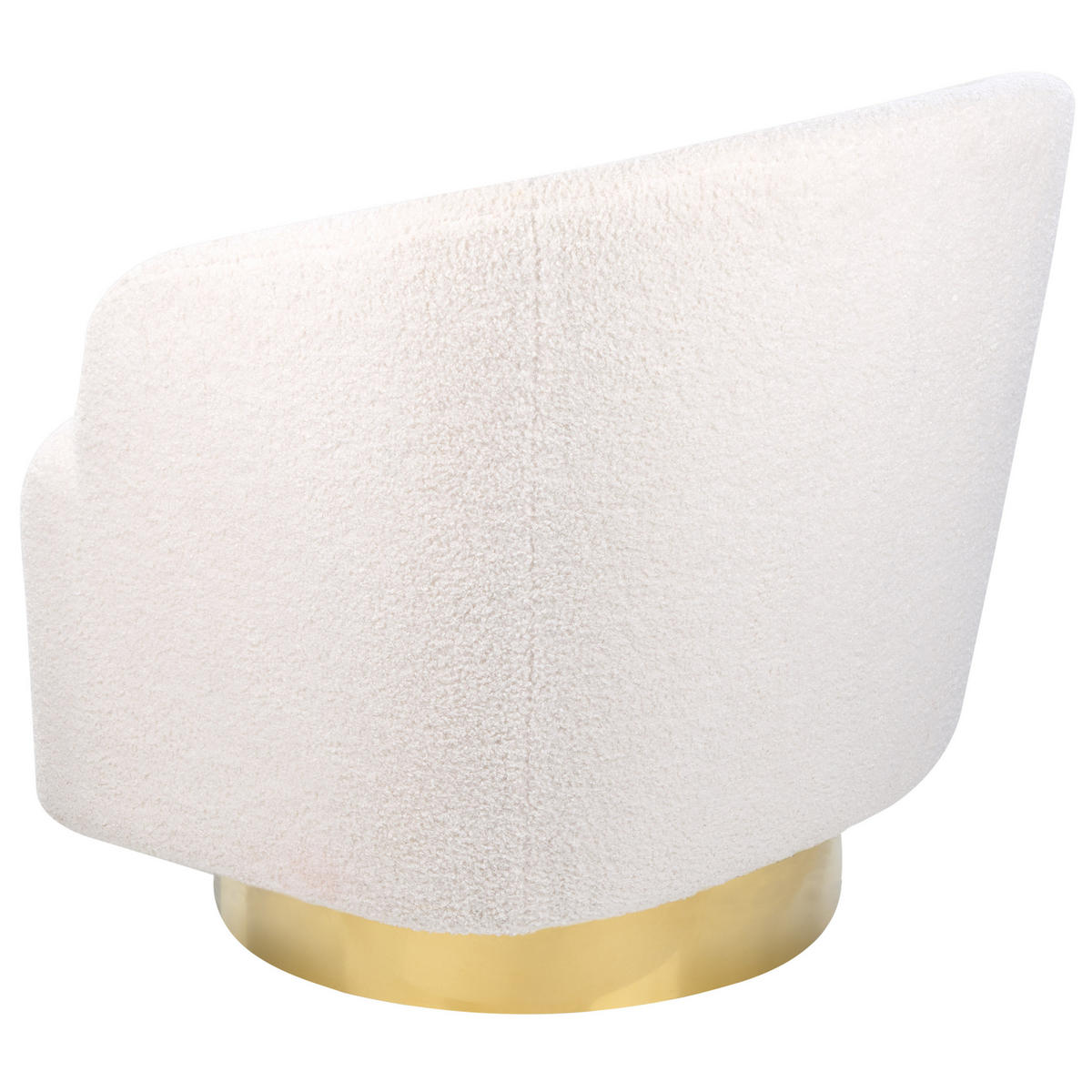 SESSEL Bouclé creme/gold mit Drehfunktion Lavik - Goldfarben/Weiß, Textil (73/71/75cm) - Beliani