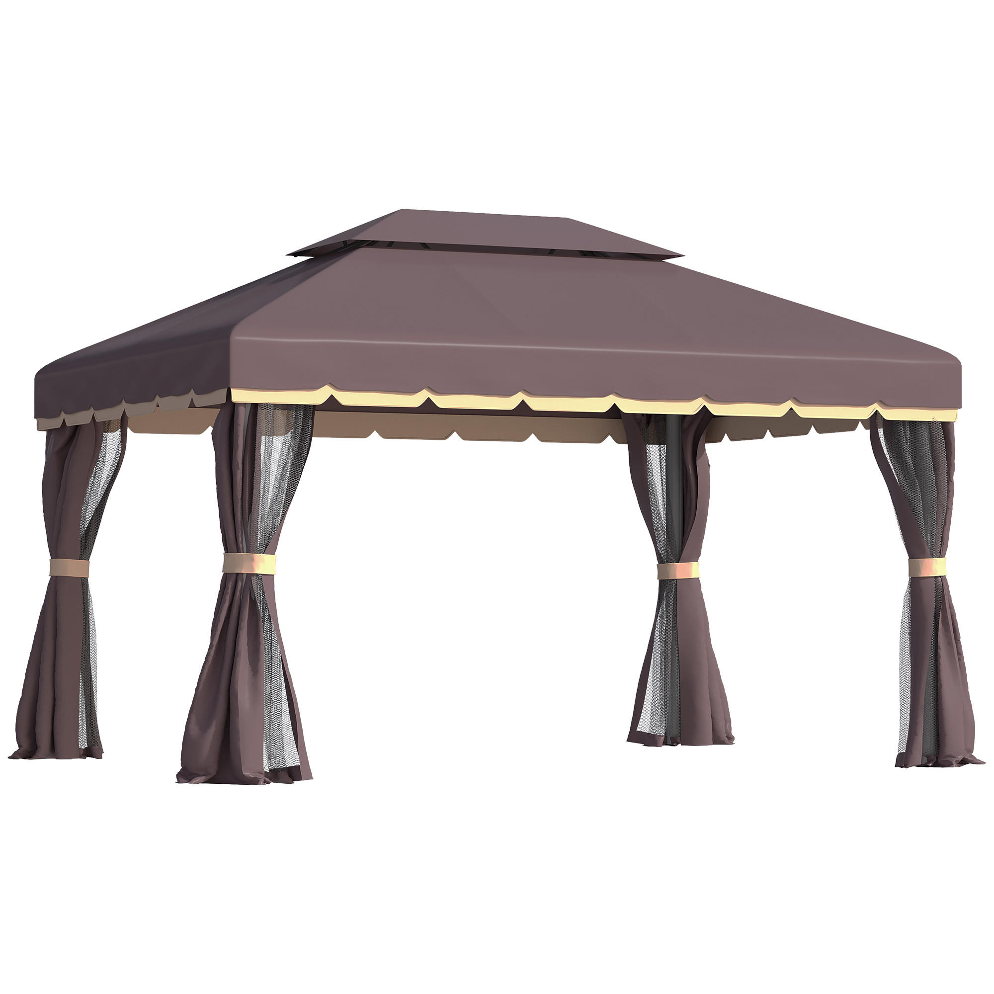 PAVILLON 390x290x280 cm Moskitonetz - Mokka, Metall (390/280/290cm) - Fortuna Lai
