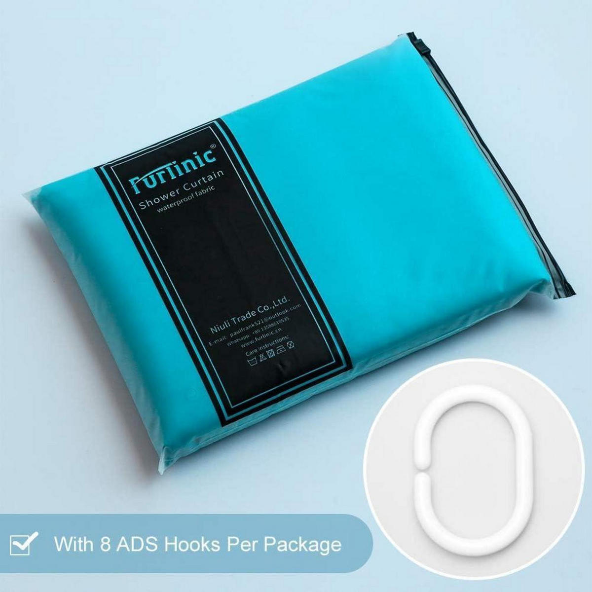 DUSCHVORHANG Aquamarine 85 x 180 cm - Türkis, Textil (85/180cm)