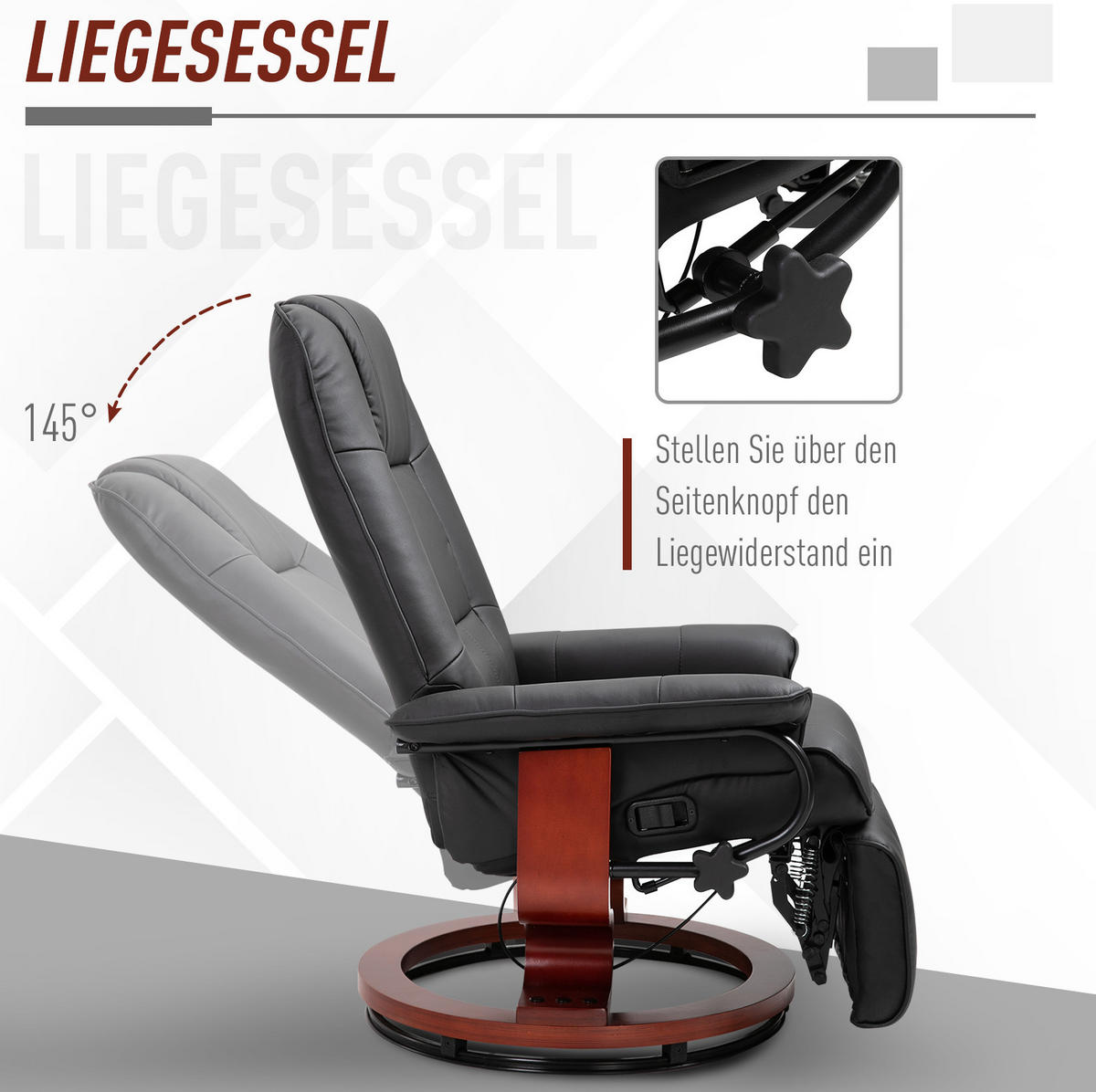 RELAXSESSEL 78/100/87 cm Schwarz aus Schaumstoff mit Liegefunktion - Schwarz, Kunststoff (87/100/78cm) - OKMYHOME