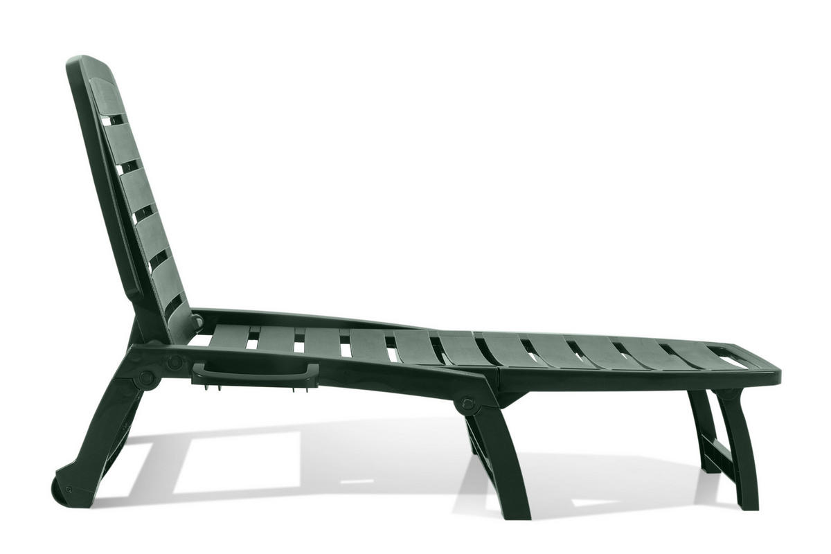SONNENLIEGE BURRA, Dunkelgrün - Dunkelgrün, Kunststoff (64/87/146cm) - KONSIMO®