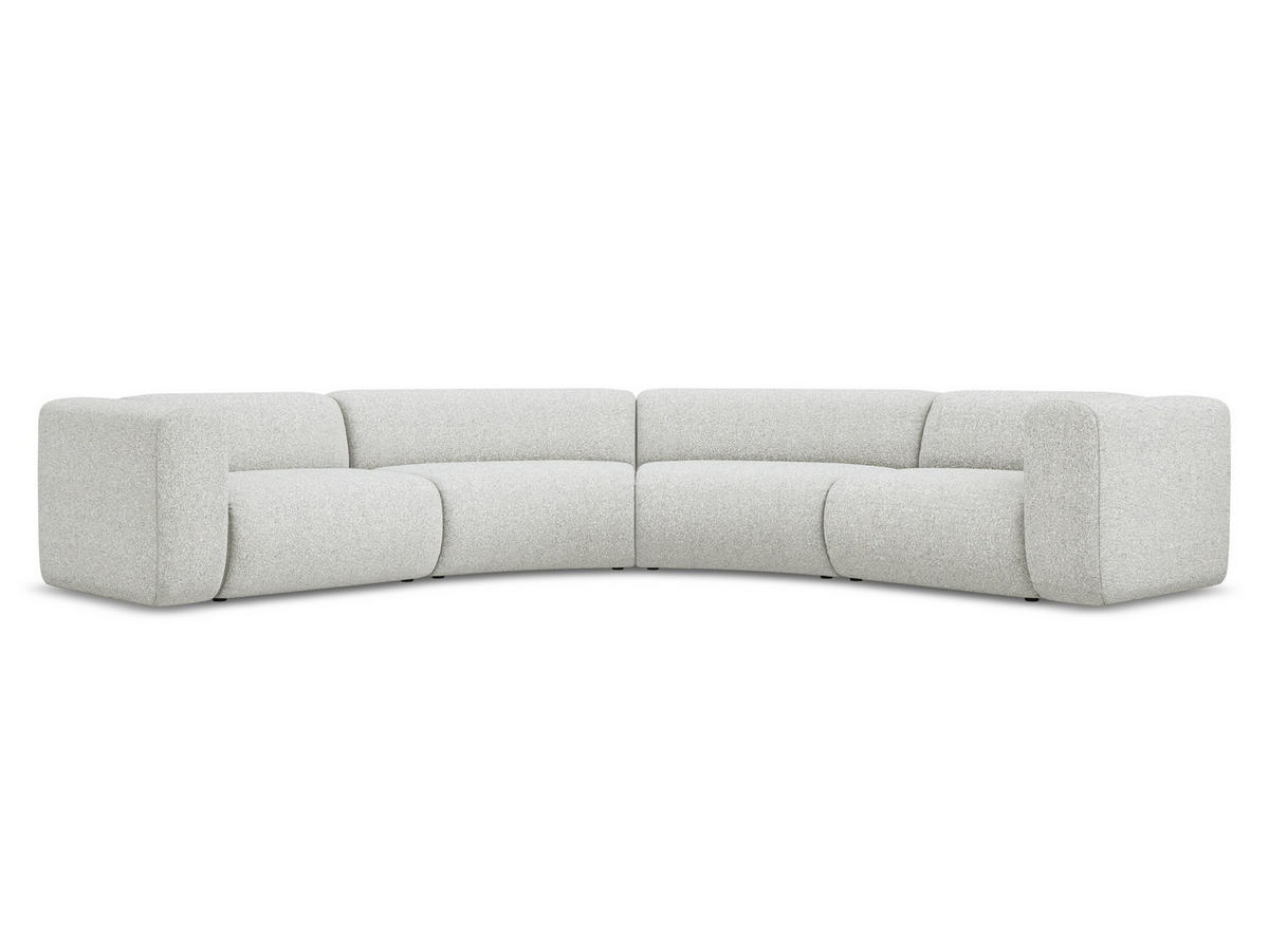 ECKSOFA Strukturstoff Stoff Beige - Beige/Schwarz, Kunststoff/Textil (318/318cm) - Makamii